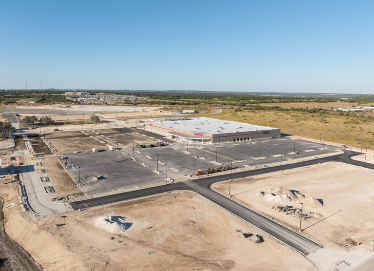 Construction of new Costco wholesale store in rapidly growing northern Austin residential area